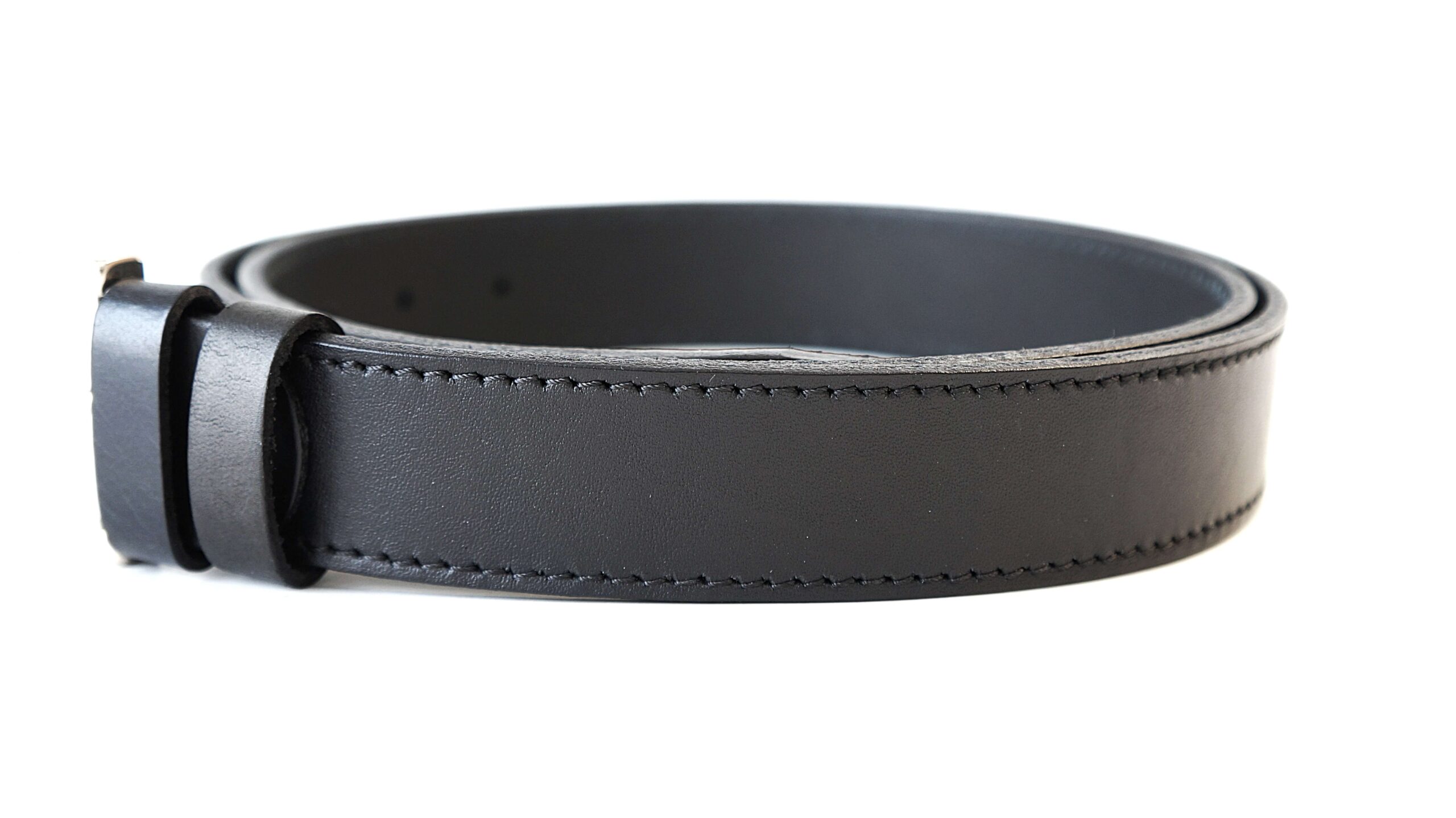 Juodas odinis vyriškas diržas 3,5 cm Vilnius Fashion Belts