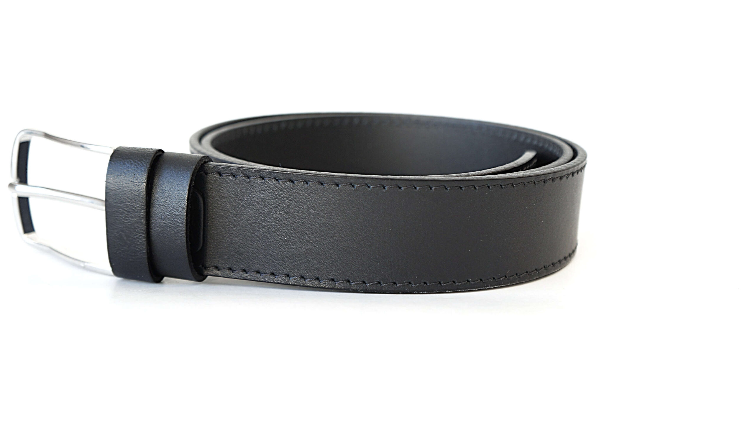 Juodas vyriškas odinis diržas 4 cm Vilnius Fashion Belts