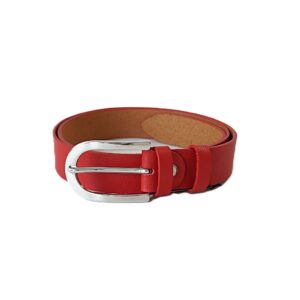 Raudonas moteriškas odinis diržas 3 cm Vilnius Fashion Belts