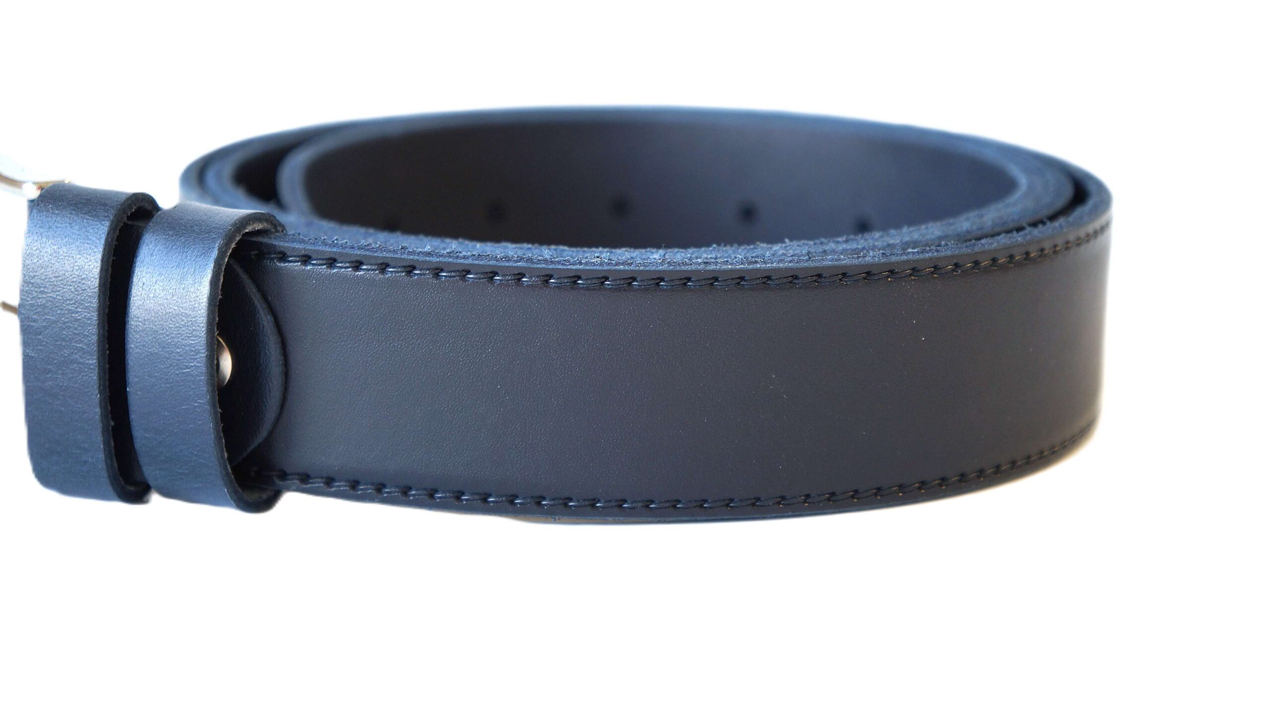 Mėlynas vyriškas odinis diržas 3,5 cm Vilnius Fashion Belts