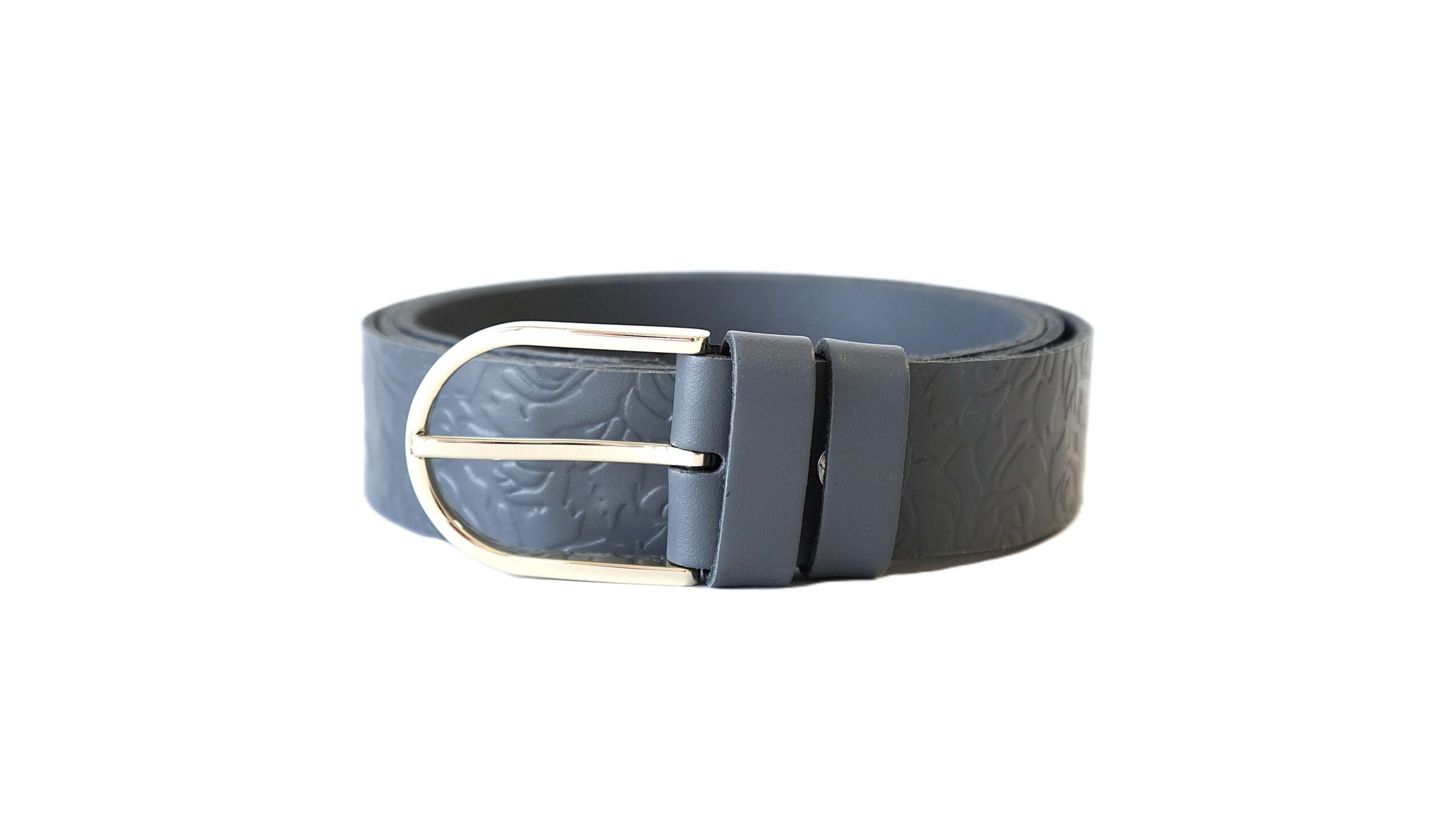 Pilkas moteriškas odinis diržas 3,5 cm Vilnius Fashion Belts