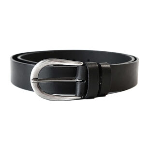 Juodas moteriškas odinis diržas 3,5 cm Vilnius Fashion Belts