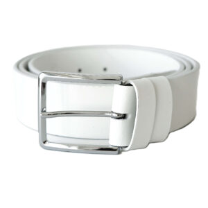 Baltas odinis vyriškas diržas 4 cm Vilnius Fashion Belts