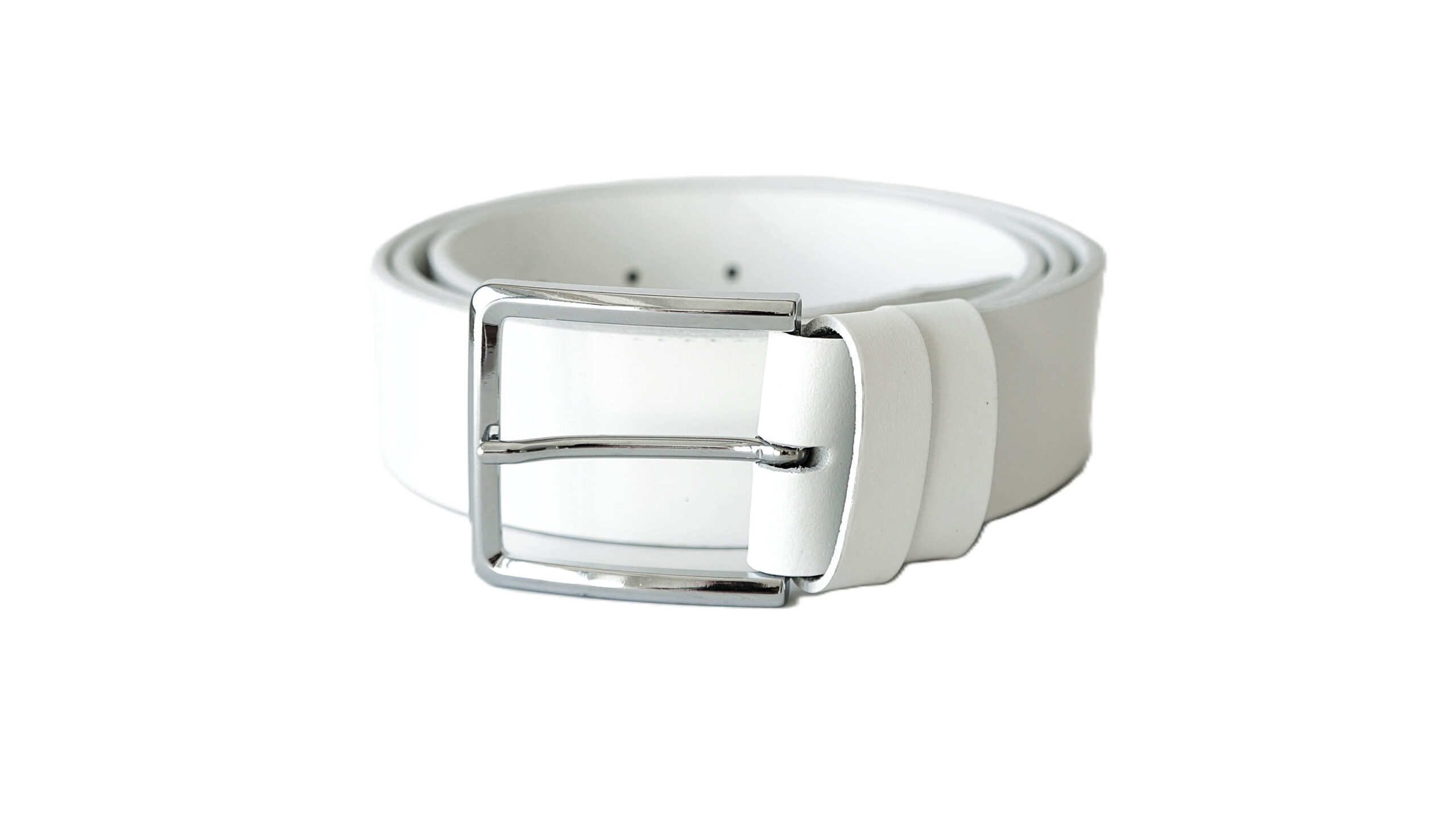 Baltas odinis vyriškas diržas 4 cm Vilnius Fashion Belts