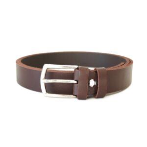 Rudas odinis moteriškas diržas 3 cm Vilnius Fashion Belts