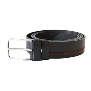 Juodas odinis vyriškas diržas prie džinsų 4 cm Vilnius Fashion Belts