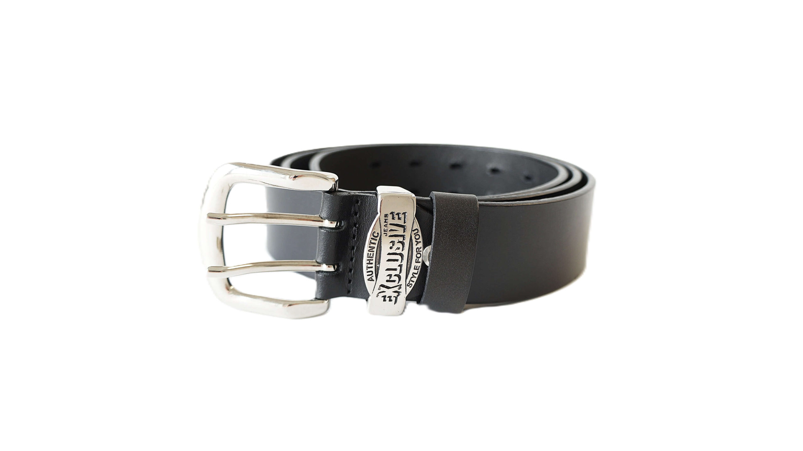 Juodas odinis vyriškas diržas prie džinsų 4 cm Vilnius Fashion Belts