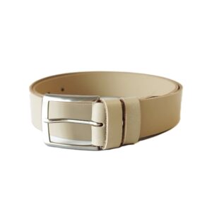 Šviesus vyriškas odinis diržas 3,5 cm su klasikine sagtimi Vilnius Fashion Belts