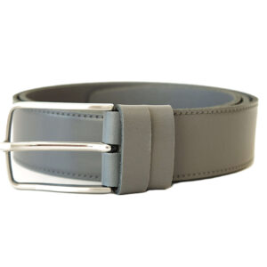 Pilkas odinis vyriškas diržas 4 cm Vilnius Fashion Belts