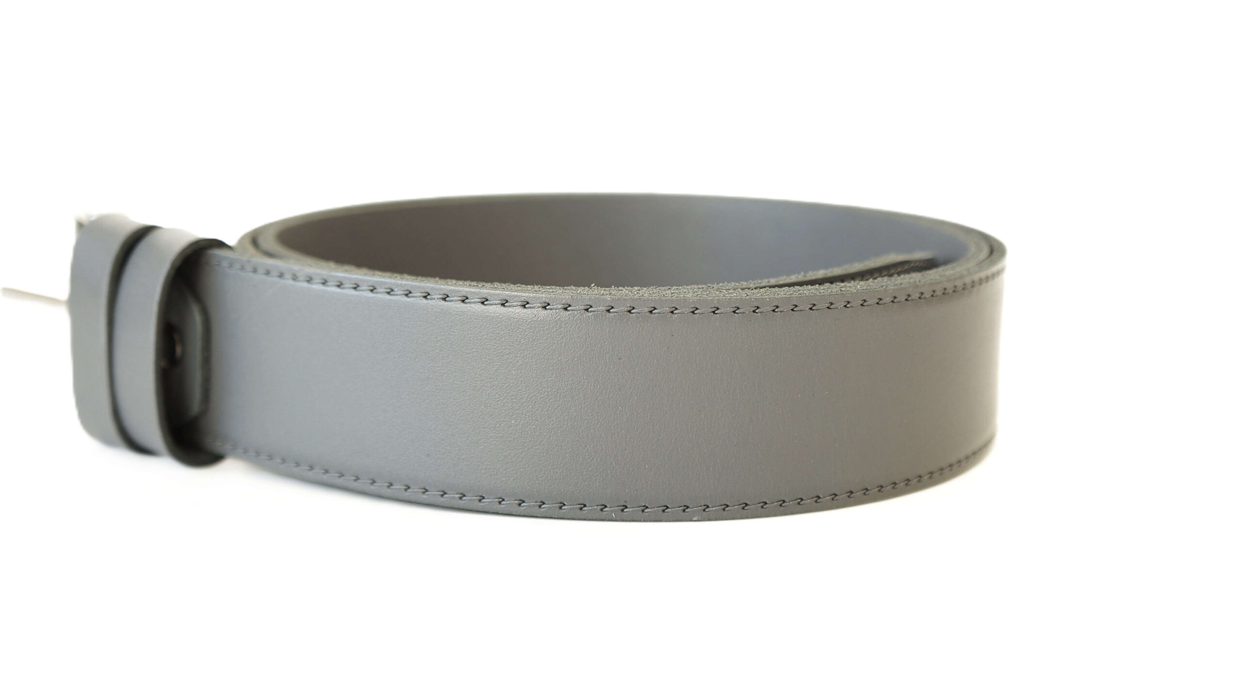 Pilkas odinis vyriškas diržas 4 cm Vilnius Fashion Belts