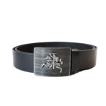 Lietuviškas juodas vyriškas odinis diržas su Vyčiu