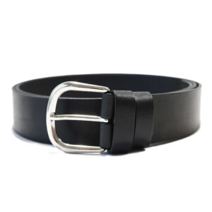 Platus juodas odinis diržas moterims 4 cm Vilnius Fashion Belts