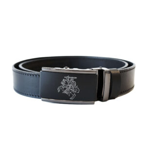 Prabangus vyriškas odinis diržas su Vyčio simbolika Vilnius Fashion Belts